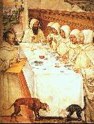 Giovanni Sodoma St.Benedict his Monks Eating in the Refectory painting